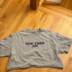NEW YORK SOHO Oversized Gray Graphic Tee